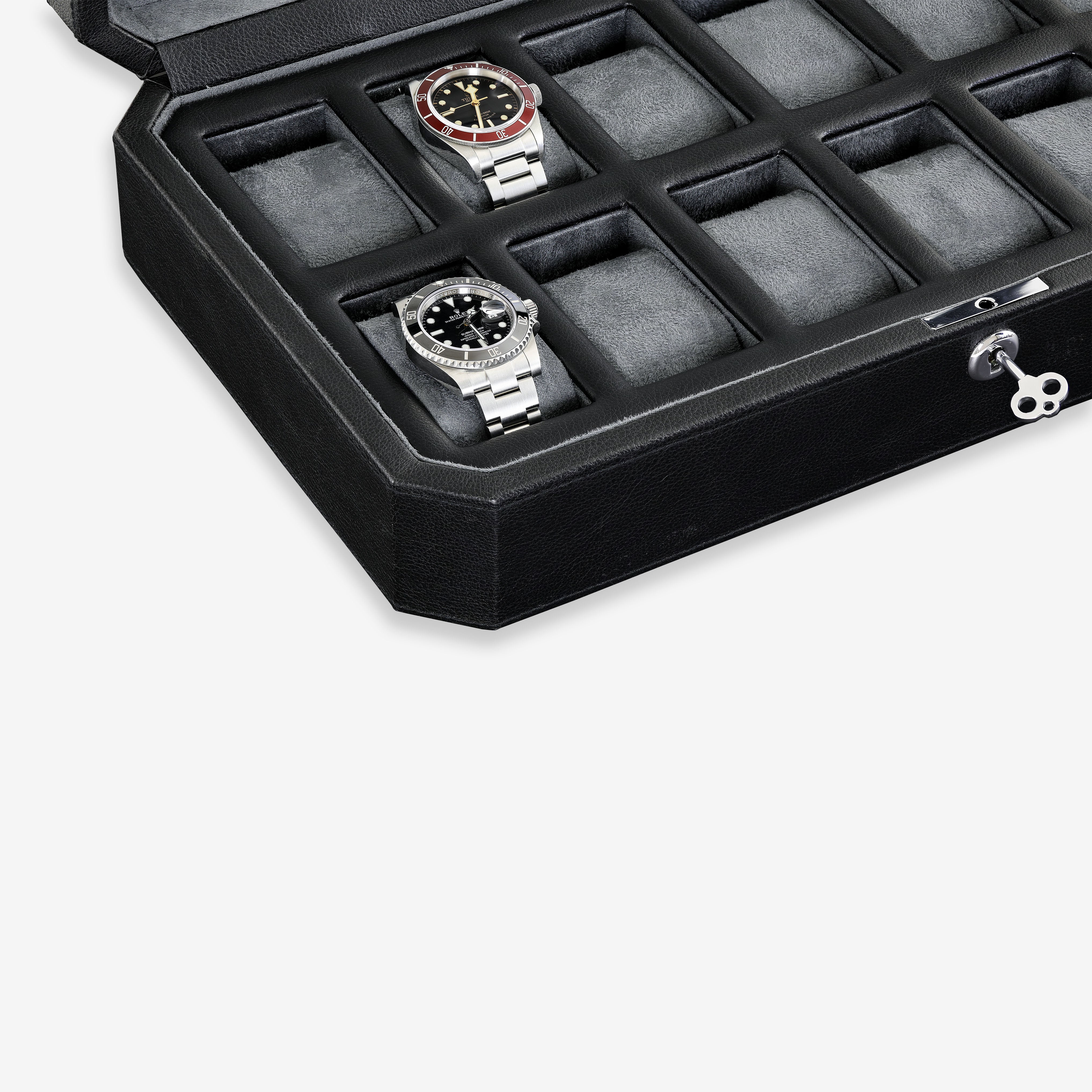 12 Slot Watch Box (Black / Grey) - Image 6