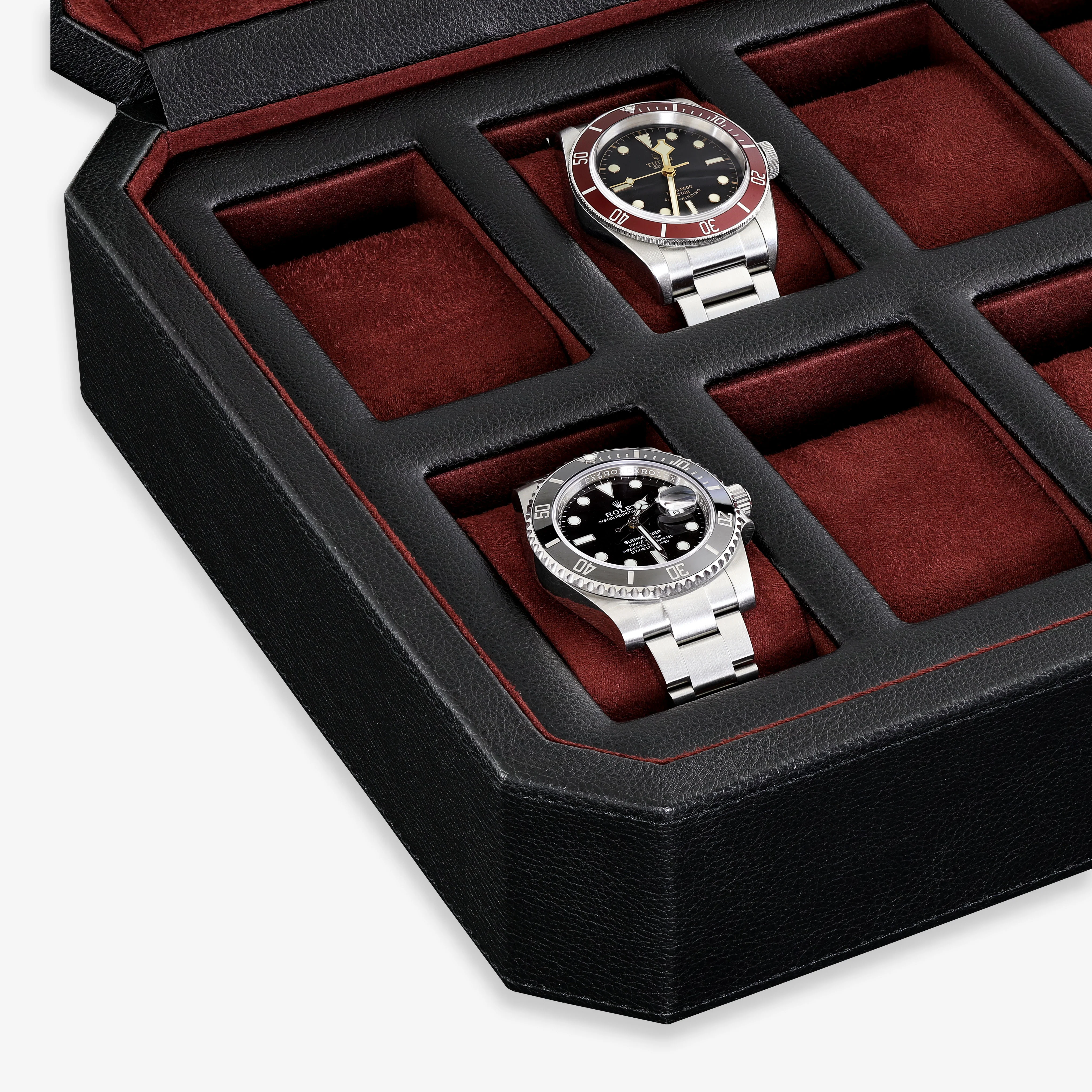 12 Slot Watch Box (Black / Red) - Image 3
