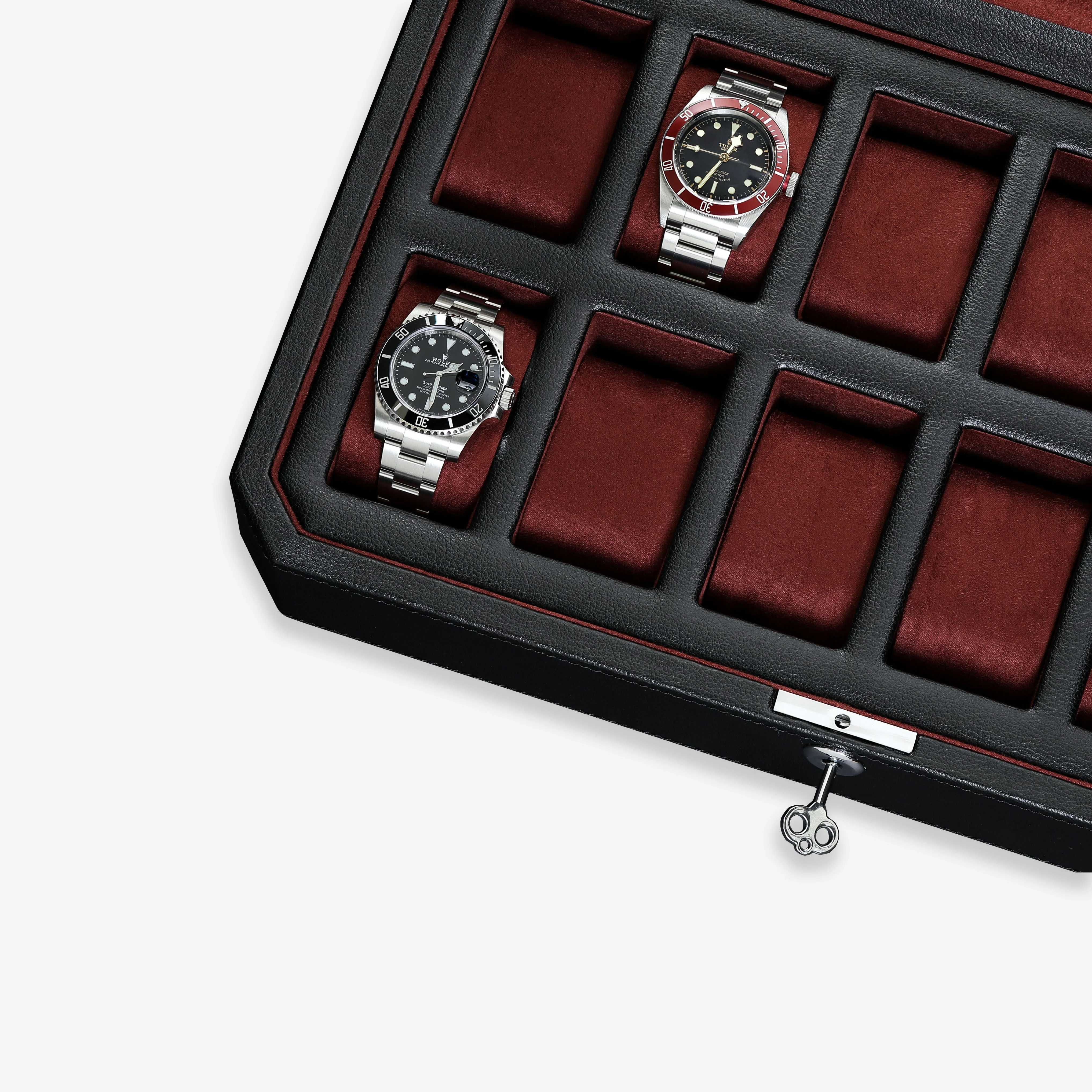 12 Slot Watch Box (Black / Red) - Image 4