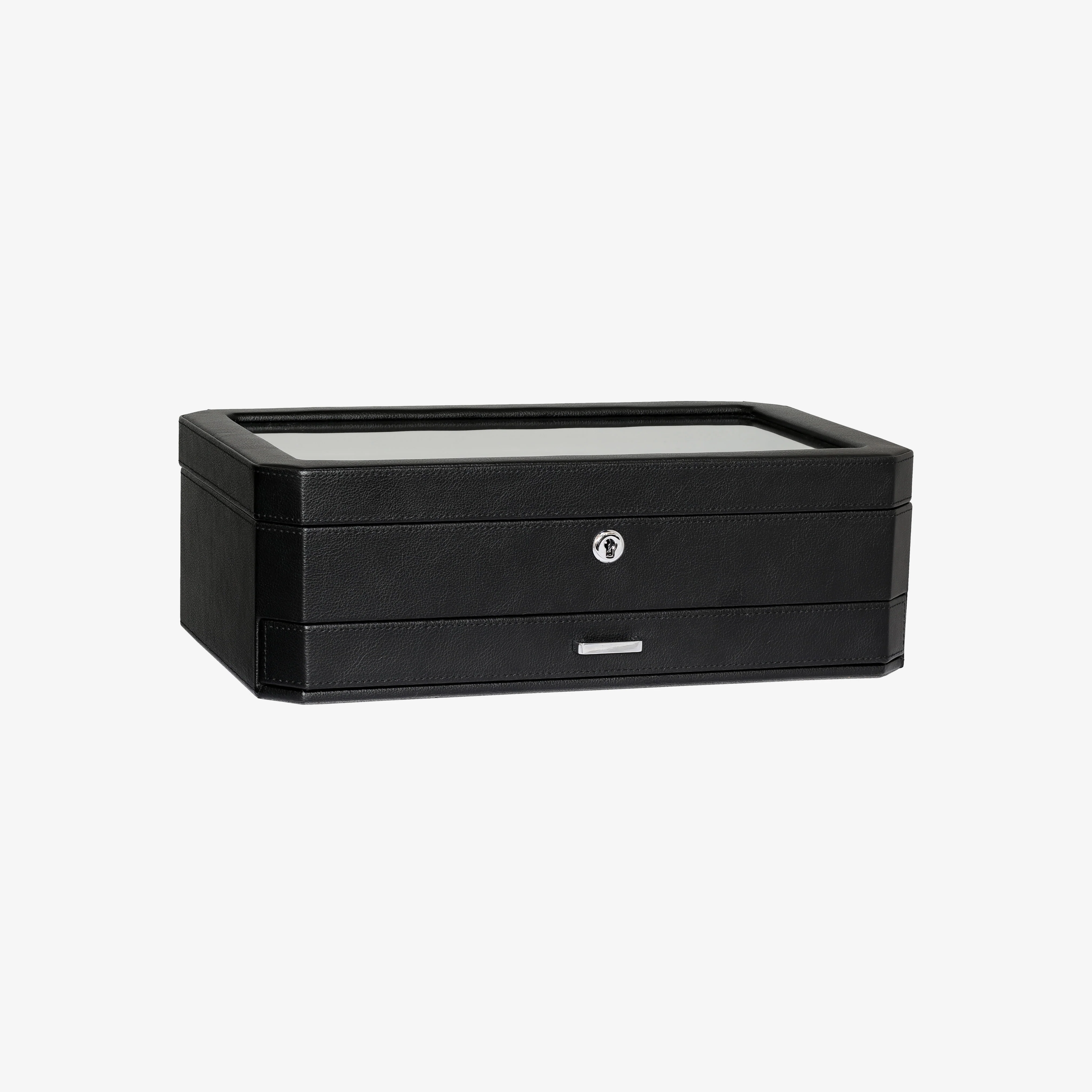 12 Slot Watch Box with Drawer (Black / Red) - Image 5