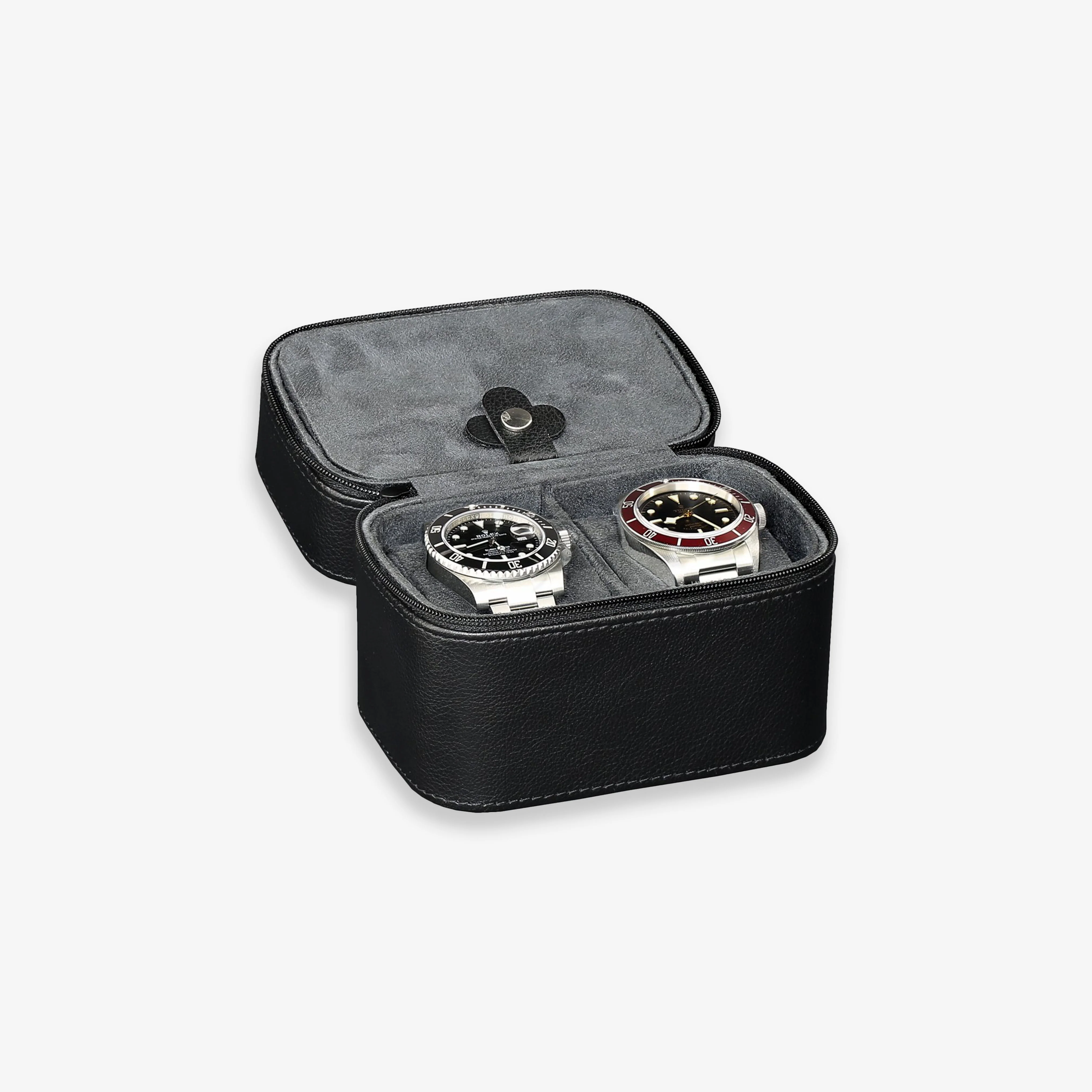 2 Watch Travel Case (Black/Grey) - Image 3