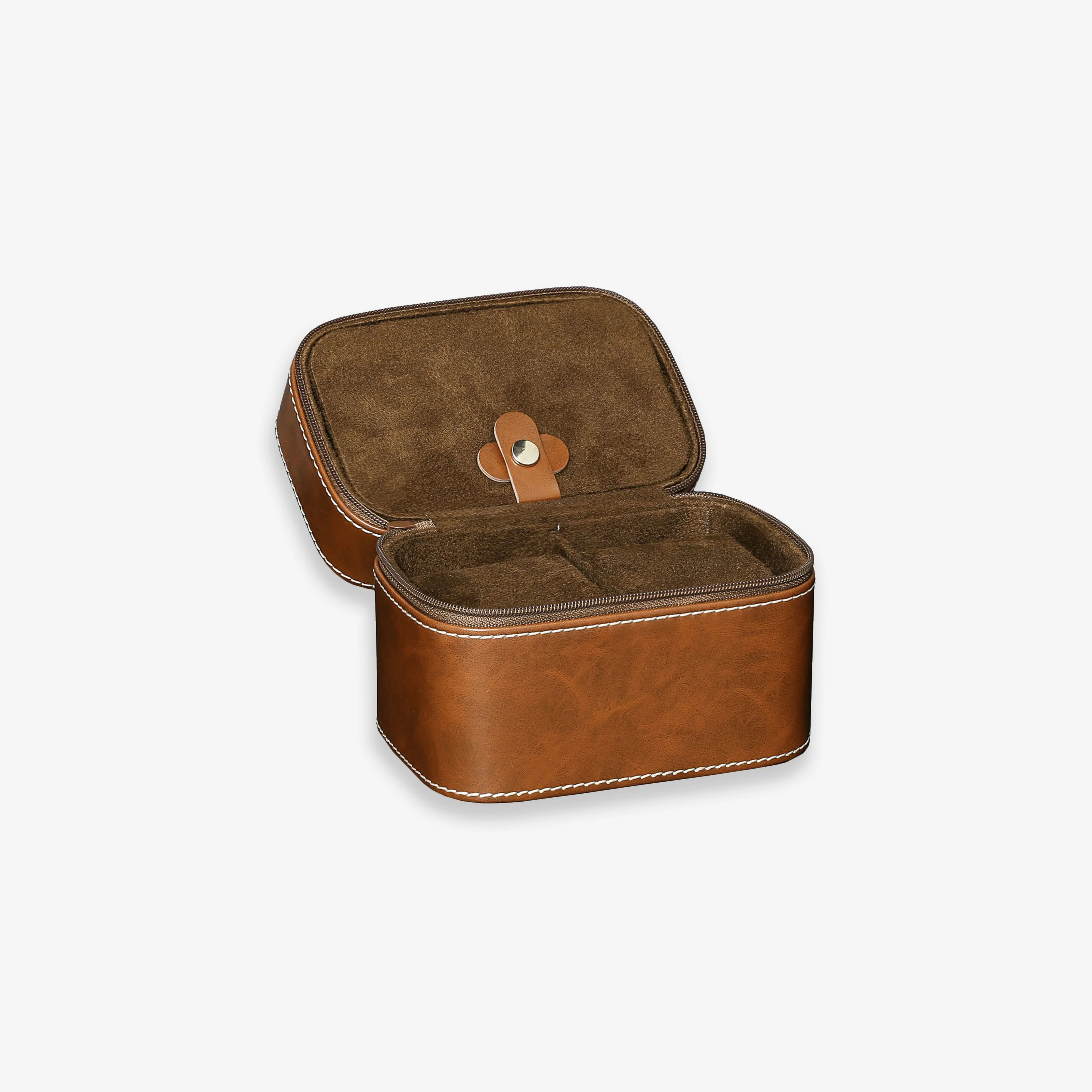 2 Watch Travel Case Brown - Image 5