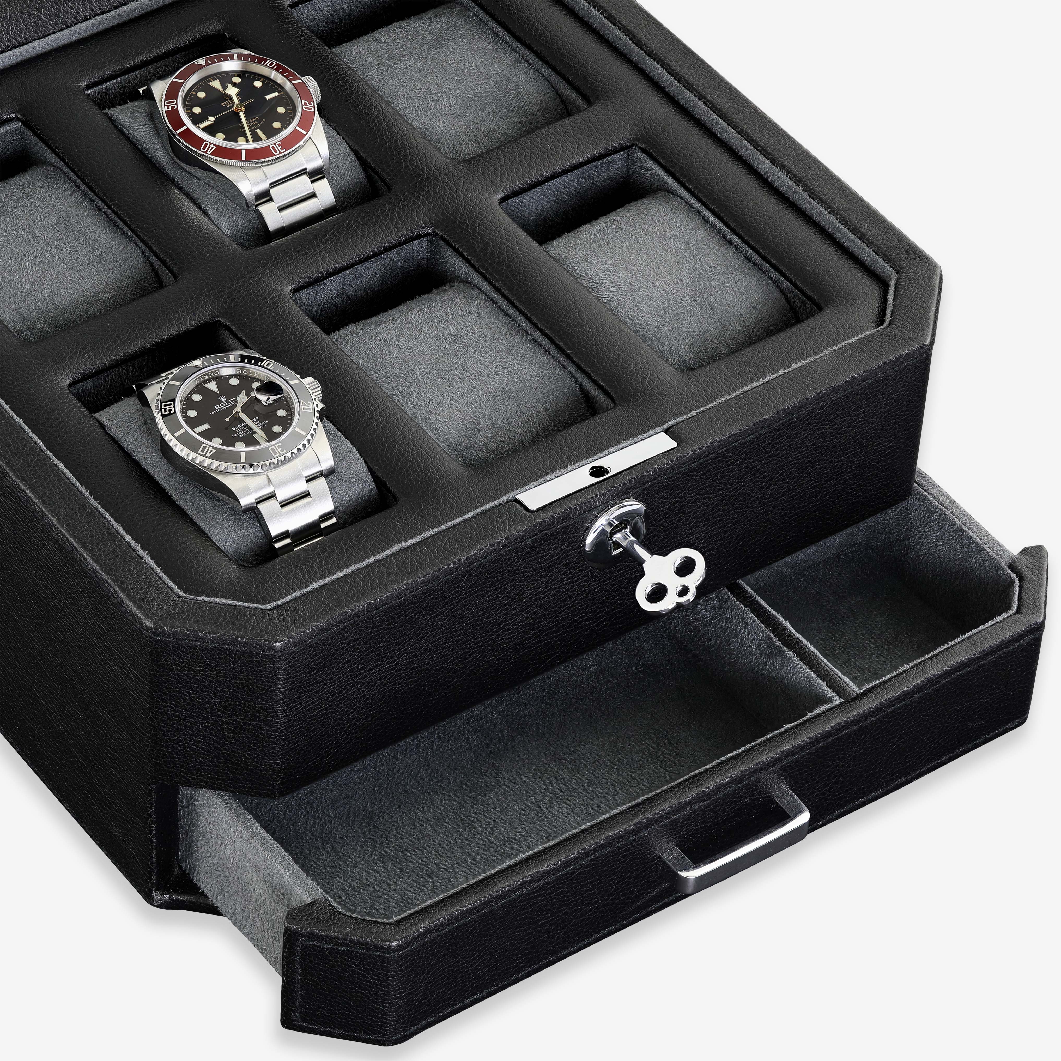 6 Slot Watch Box (Black / Grey) - Image 6