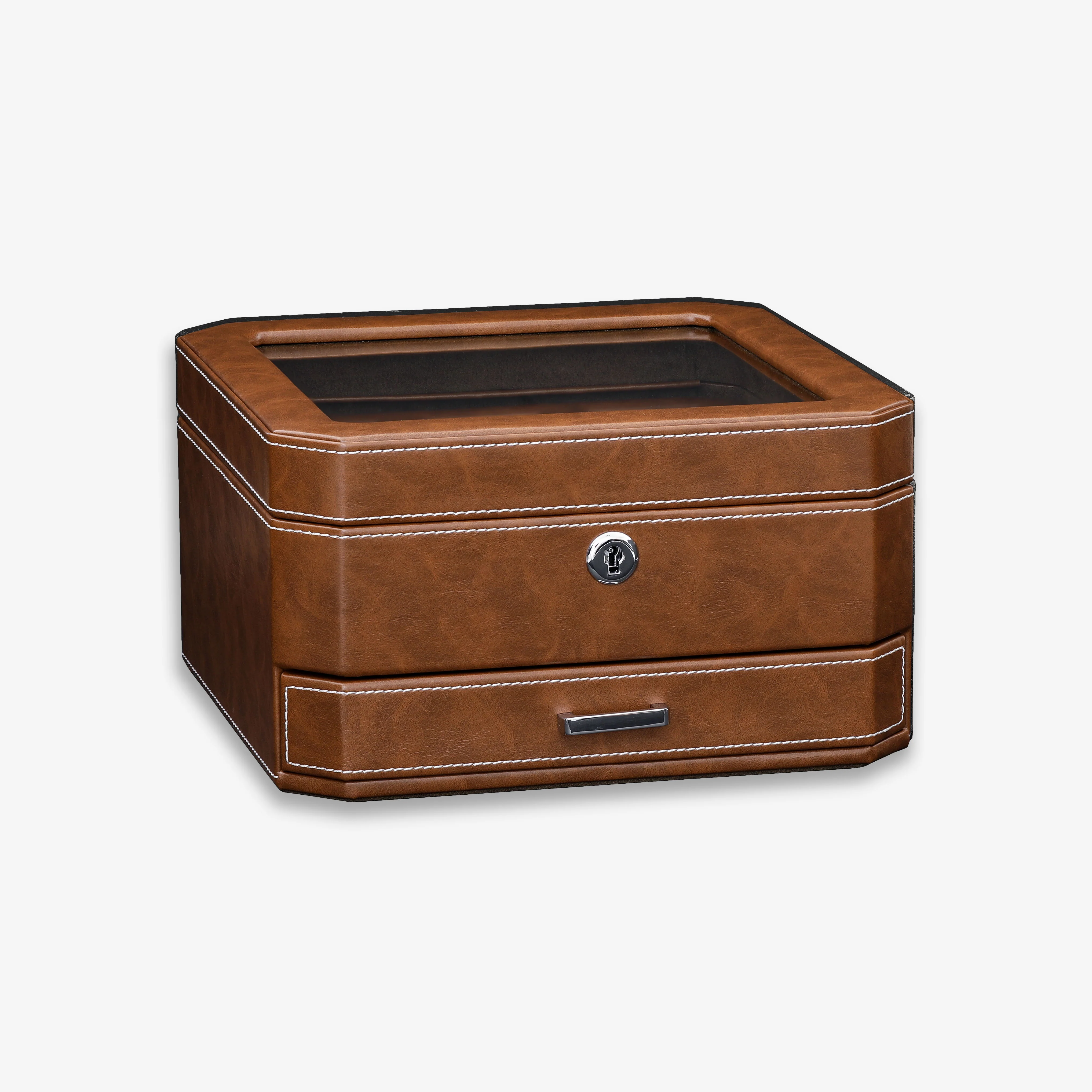 6 Slot Watch Box (Tan / Brown) - Image 5