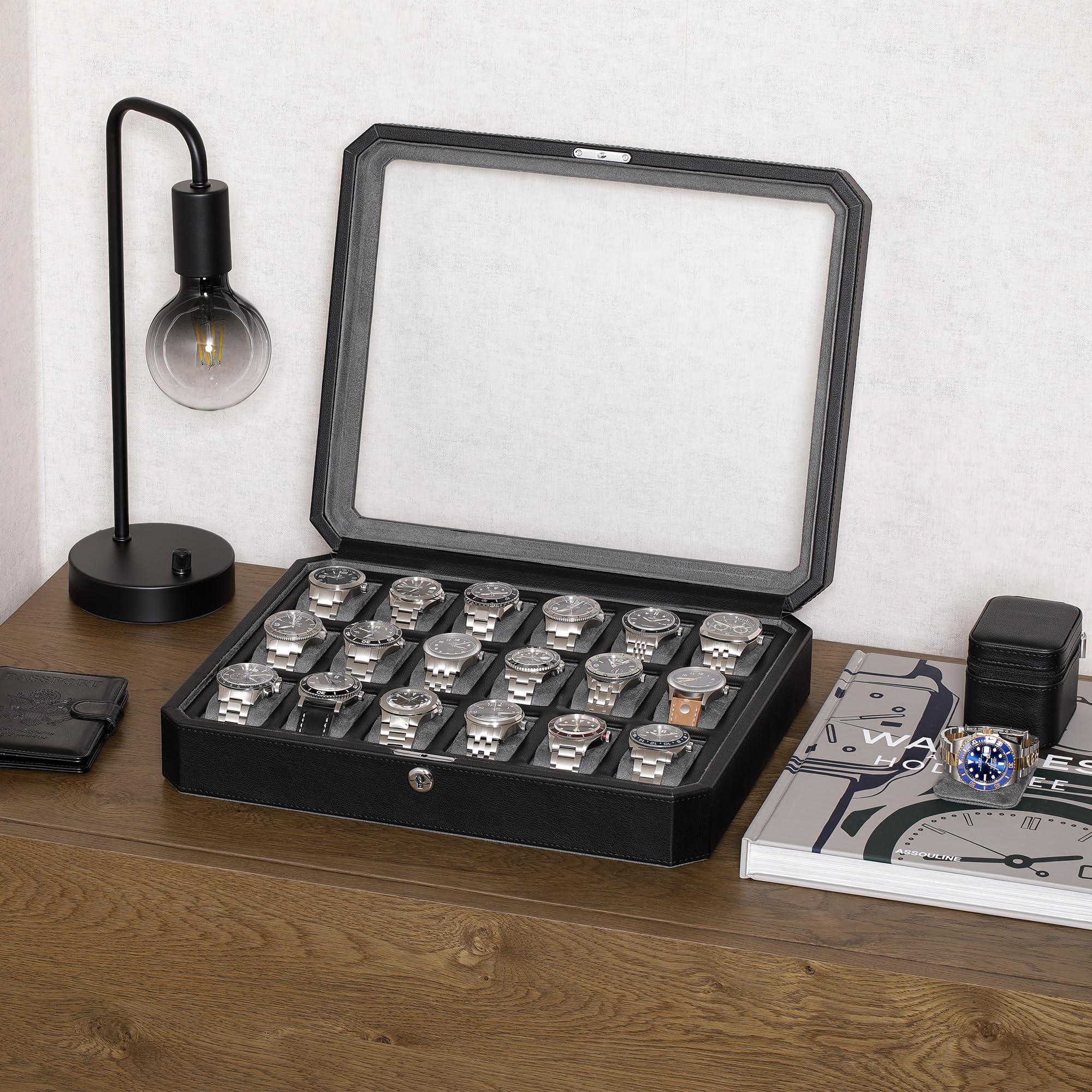 ROTHWELL 18 Slot Watch Case (Black/Grey) - Image 3