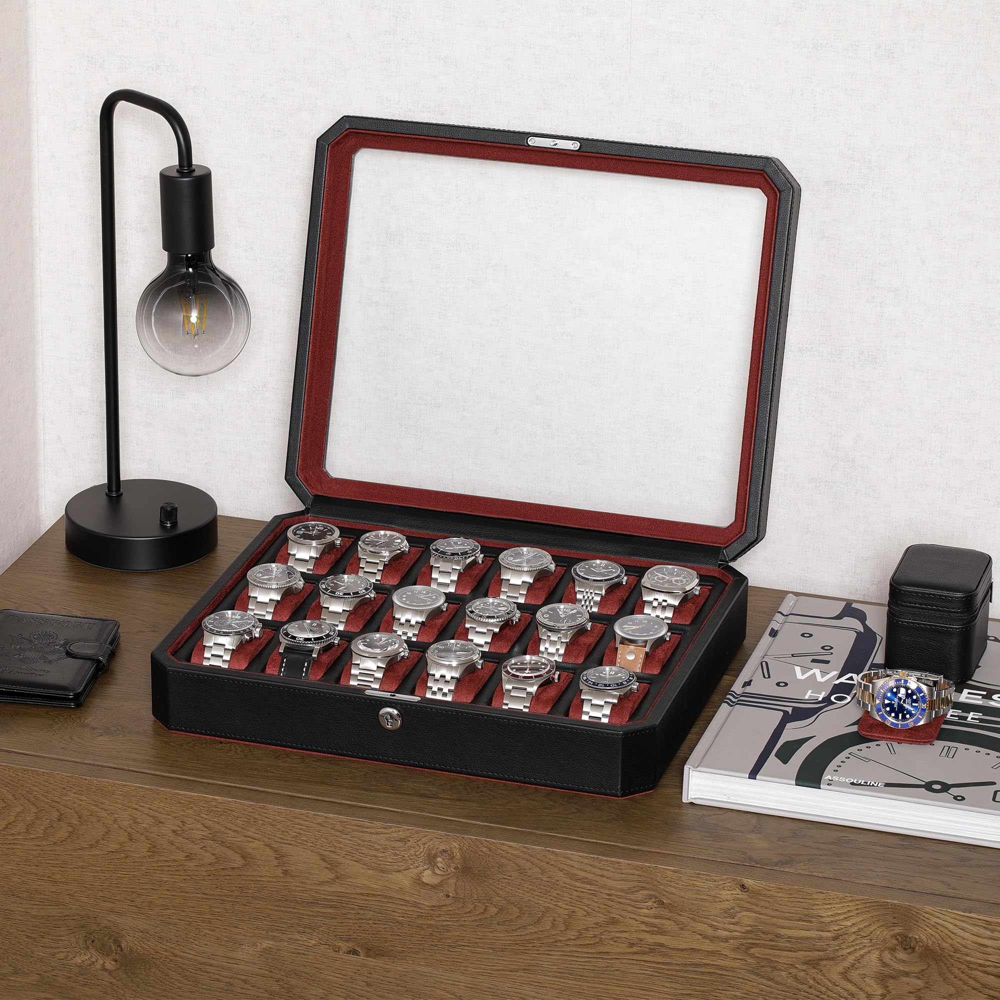 ROTHWELL 18 Slot Watch Case (Black/Red) - Image 3