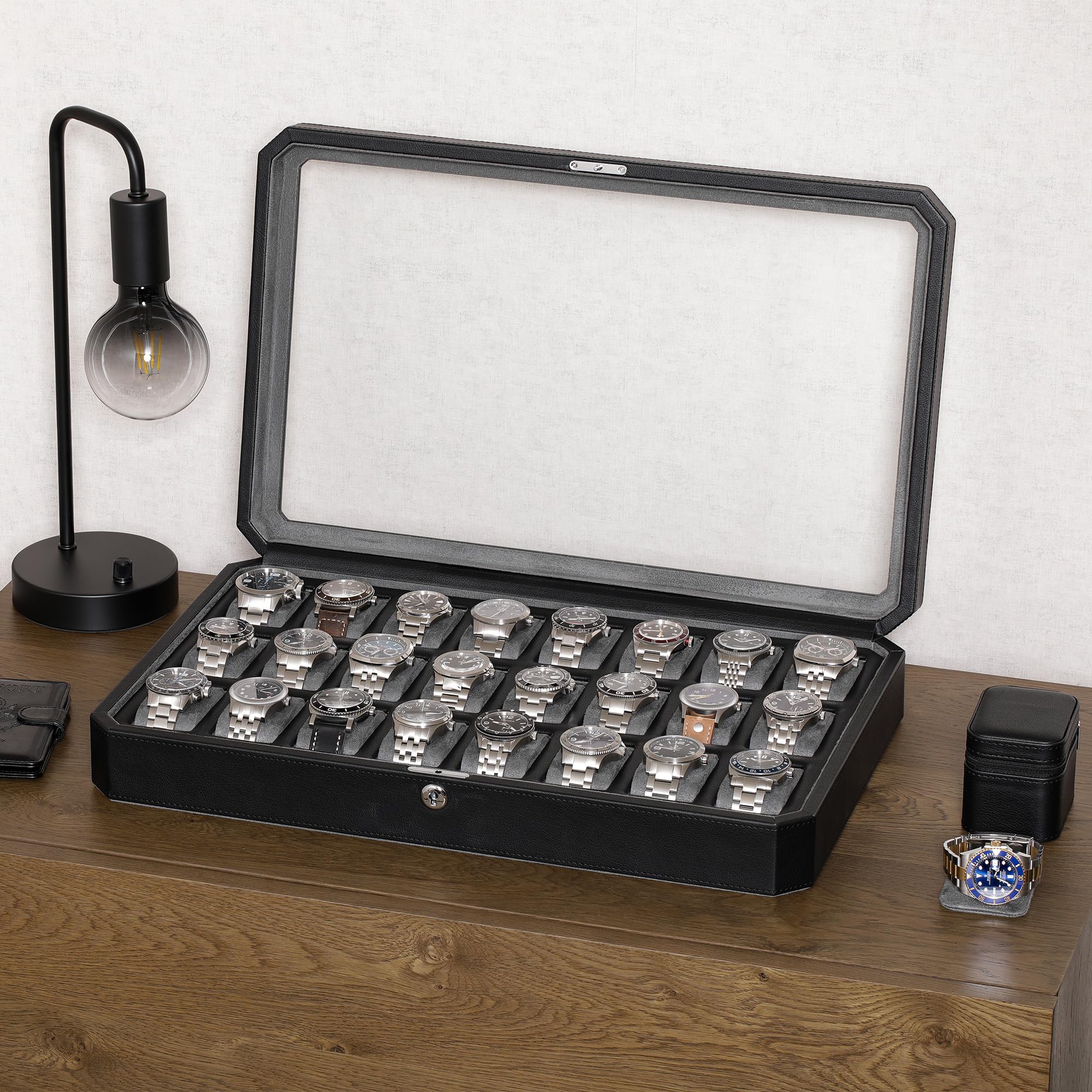 ROTHWELL 24 Slot Watch Case (Black/Grey) - Image 3