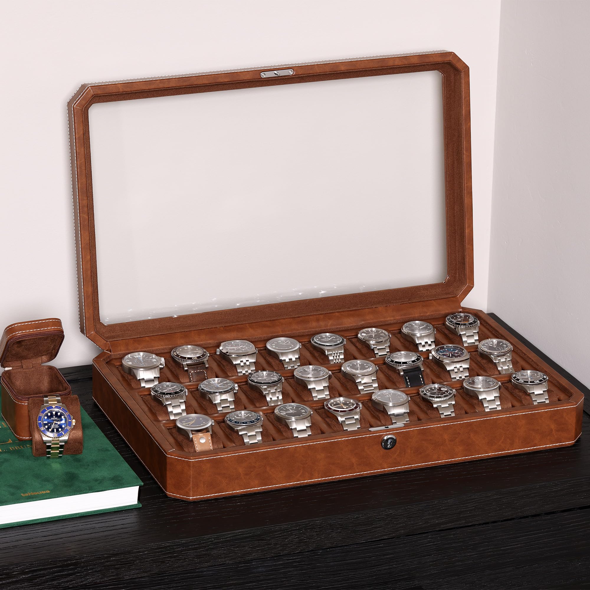 ROTHWELL 24 Slot Watch Case (Tan/Brown) - Image 3