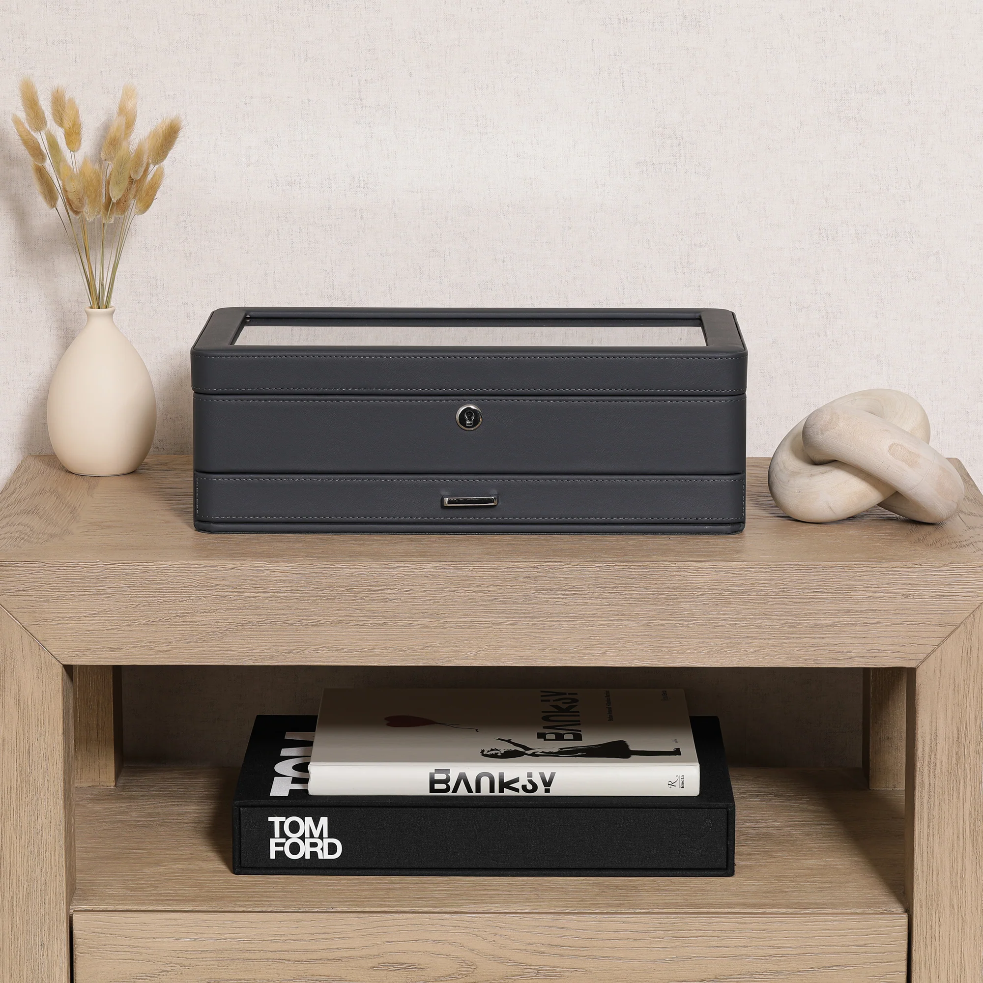 12 Slot Watch Box with Drawer (Carbon) - Image 3