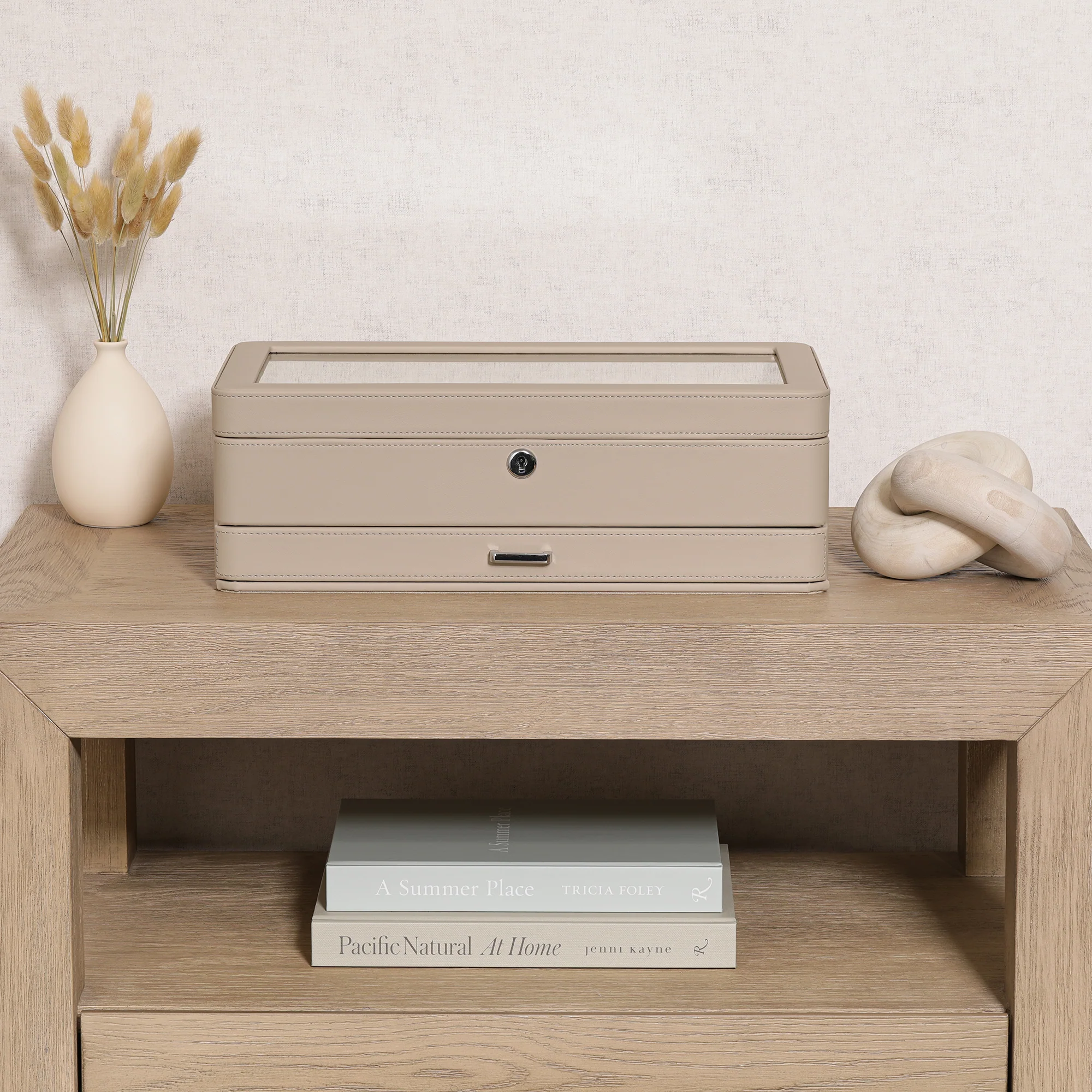 12 Slot Watch Box with Drawer (Oatmeal) - Image 3