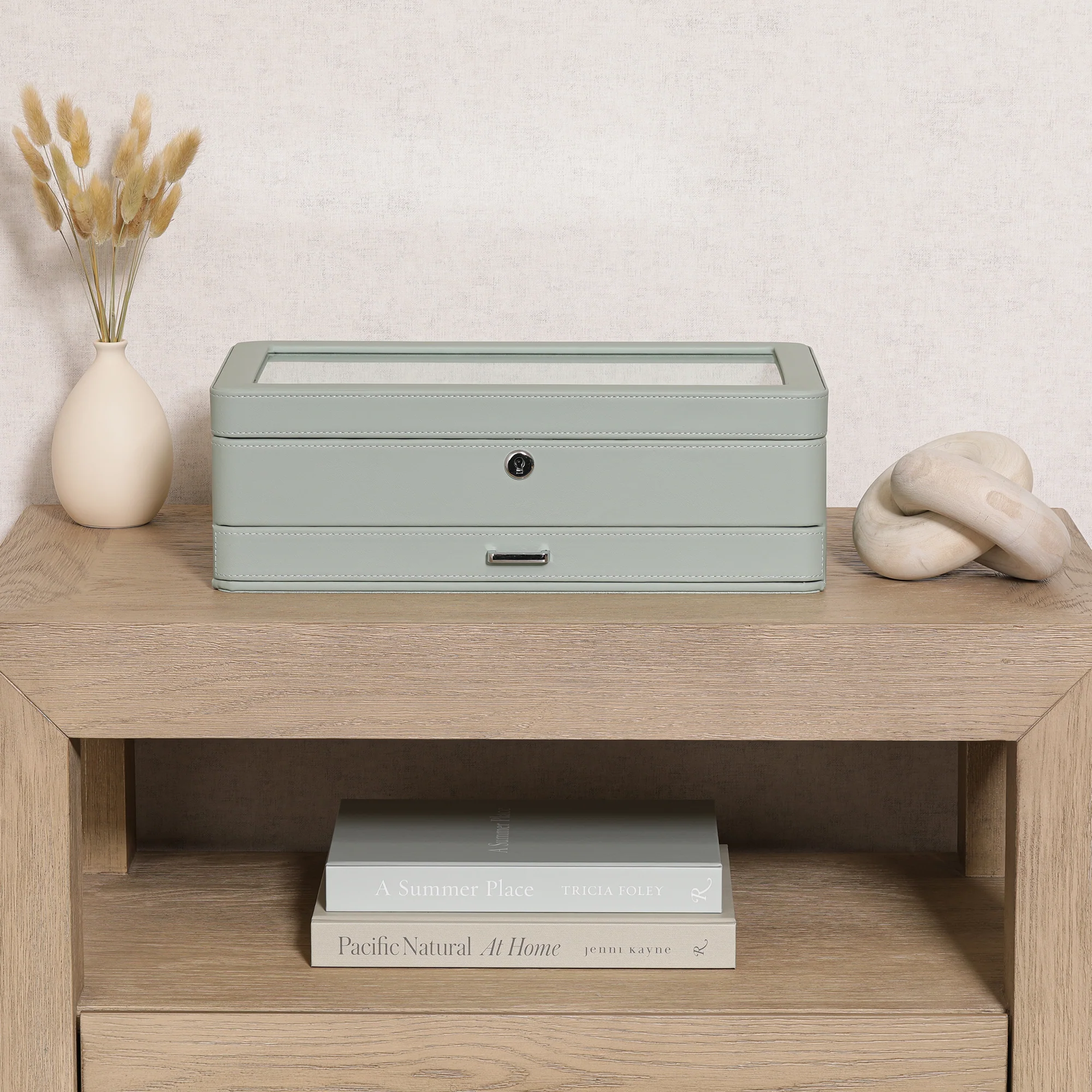 12 Slot Watch Box with Drawer (Seafoam) - Image 3